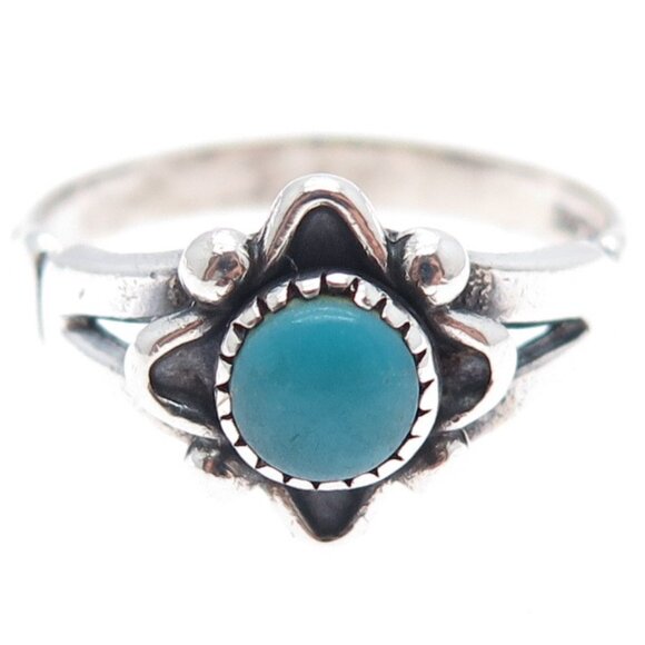 1990 Authentic Signed Ring Bell Navajo Sterling Silver 925 Vintage Turquoise s 6 - Picture 3 of 6